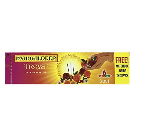 Mangaldeep Treya 3in1 Agarbatti 72/84 Sticks, Free Matchbox Inside |