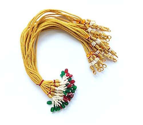 Khushi Handicrafts 6 Pieces Metal Brass Pearl Necklace Back Rope Dori for Silk Thread Jewellery Terracotta and Quilling Jewelry