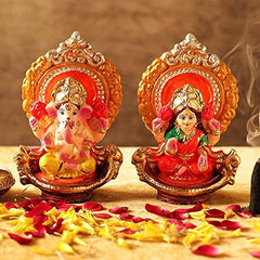 Items Beautiful Design Laxmi Ganesh on Lotus Murti for Diwali Pooja | Laxmi ji ki murti| Ganesh ji ki Murti| Laxmi Ganesh Mitti ki Murti | Diwali Laxmi Ganesh clay murti Pooja Idols-U_J15.14.05 |