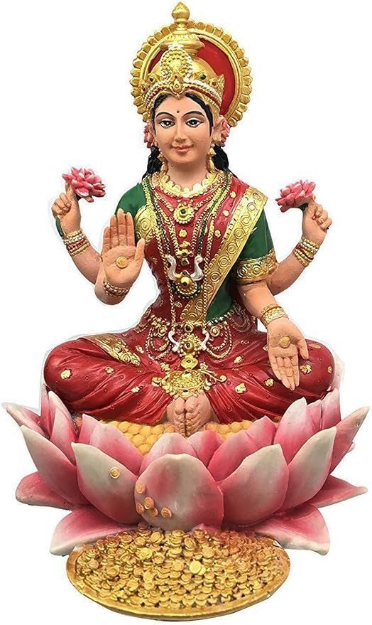 Hindu Goddess Lakshmi on a Lotus | कमल पर हिंदू देवी लक्ष्मी