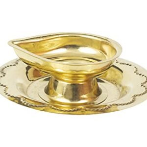 Spillbox Traditional Brass Diya for Puja | Pooja Aarti | Arti Deepak Deepam Oil Lamp for Home Temple Decor Gifts Puja Articles Decor Gifts (1) - DD Diya