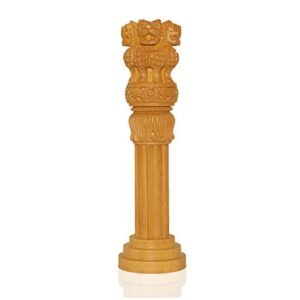 Vasu creation Handicraft Wooden Natural Ashok stambh/Pillar for Office