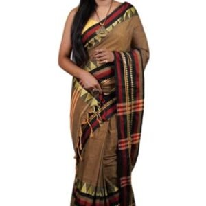 CLOUD VASTRA Women's Cotton Madhubani Saree With Running Blouse Piece | Stylish Comfortable Elegant Design Saree for Wedding