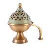 Skywalk Hand Crafted Metal Brass Lobandan Incense Burner with Handle LD-25