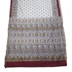 beuatifully made Kota silk madhubani printed design saree with running blouse piece