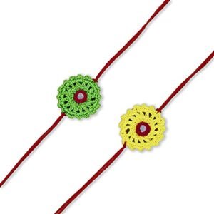 Prapti Handicrafts Handmade Designer Crochet Eco-Friendly Rakhi For Brothers