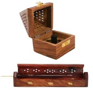 DigiRake Wood Sambrani Dhoop Holder&Incense Stick Holder For Home&Pooja Room