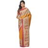 A F SILKS- Women's Tussar Ghicha madhubani hand painted pure silk saree with Unstiched blouse & Silk mark certified