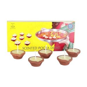 Welburn Veda&Co® Jasmine Scented Diya for Puja (10 Pieces)