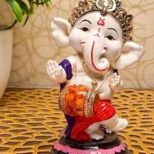 Handicrafts Villa Dancing Ganesh Showpiece (Dholak Ganesh