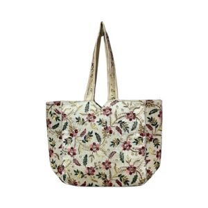 Sutliyan Gujarati Handmade Double-Sided Embroidery Regular Tote Bag for Women (12 * 16 Inch).