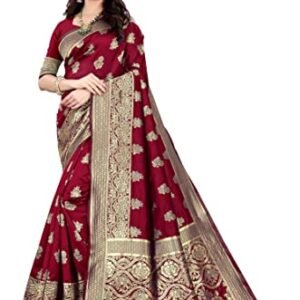 Shrimay Women's Silk free size saree with unstitched blouse piece