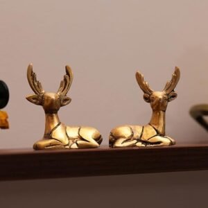 10Club Brass Deer for Home Decor - 2 Piece (6.5 inches