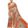 WINSSUTRA Women's Madhubani Printed Saare With Blouse Piece | Unstitched Blouse for Women and Girl's | (MadhuBani-Style)