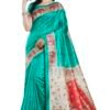 RANI SAAHIBA Women's Printed Art Tussar Silk Madhubani Saree With Blouse Piece