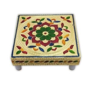 Sulfar Multipurpose Traditional Decorative Design Wooden Chowki/Bajot