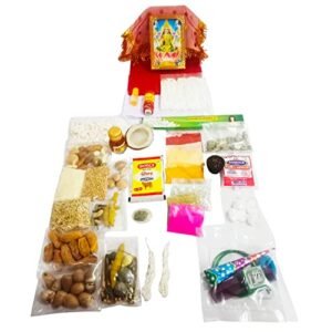 Pooja Ghar Diwali Puja Kit for Lakshmi Pujan/Mahalakshmi Puja Kit/Laxmi Puja Kit/Deepavali Pooja Kit (35 Items)