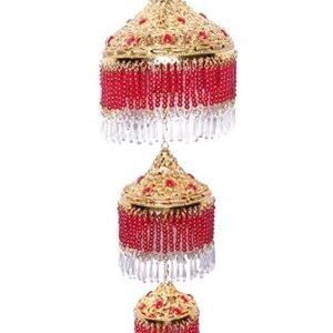 The Sikh Essential Triple Layer Golden Red Jhoomer for Temples