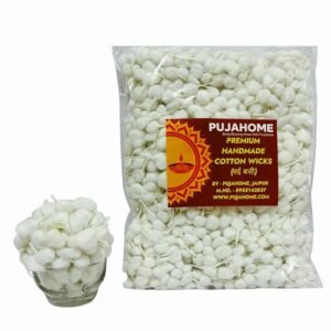 PujaHome Handmade Round Cotton Wicks | 1100 Pieces – Phool Batti for Pooja