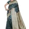 RANI SAAHIBA Women's Printed Art Tussar Silk Madhubani Saree With Blouse Piece