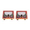 Handicrafts Paradise Kalash Design Marble Pooja Chowki (10.2 cm x 10.2 cm x 2.55 cm