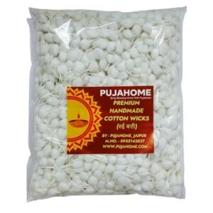 Pujahome Phool Batti Round Cotton Wicks Handmade GOL Batti for Pooja Aarti Navratri Home Décor Meditation and Spiritual Prayers (3100 Pieces