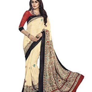 Anvi Creations Beige Madhubani Printed Art Silk Saree SC21332