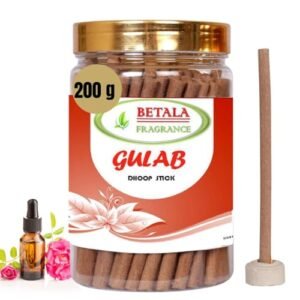 BETALA FRAGRANCE GULAB (Rose) dhoop Sticks for Pooja (200 GM batti) with dhoop Stand Holder in Box (200 Gm)