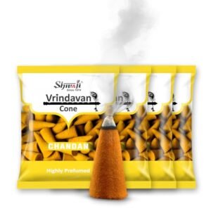 Shivaji Vrindavan Chandan (360g-120 appx Cones) Organic Natural Handmade Pooja Dhoop Incense Cones| Perfumed Spiritual & Long-Lasting Fragrance for Puja