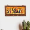 JaipurCrafts Wooden Rajasthani Art Work 6 Hook Hanging Key Holder/Keychain Holder - Brown (12 x 6 in)