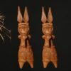 Rural Bird Bankura Horse Ghora Terracotta Horse Clay Handicraft Decorative Showpiece Home Decor Set of Two 19 CM.