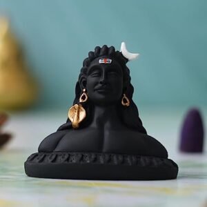 eCraftIndia Black Resin Adiyogi Shiva Statue for Car Dashboard- Lord Shiva Idol for Home- Shiv Murti- Adiyogi Mahadev Statue- Gift for Diwali Maha Shivratri Housewarming Birthday- Diwali Gift Item