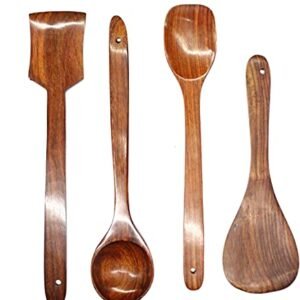 Jk Handicrafts Premium Handmade Wooden Non-Stick Serving and Cooking Spoon Kitchen Tools Utensil