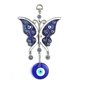 BLUE BEADS Butterfly with Evil Eye Pendant Decoration for Diwali Gifts