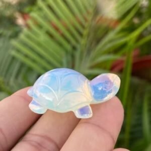 SS Murti Crystal Feng Shui 1" Tortoise Gemstone Polished Tortoise Showpiece Vastu Crystal Turtle Tortoise for Good Luck (Opalite)