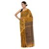 Qadri Weaves Women's Cotton Silk Saree - Mustard | Madhubani Print Designer Saree for Ladies | Authentic Printed Cotton Saree with Unstiched Blouse Piece