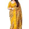 Pandadi Saree Women's Silk Saree With Kalamkari Print Unstitched Blouse Piece.