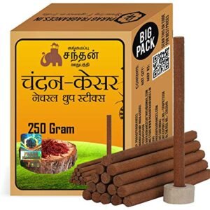 Parag Fragrances Natural & Long Lasting 250 Gram Dhoop Sticks for Pooja & Home Fragrances (Kesar-Chandan)