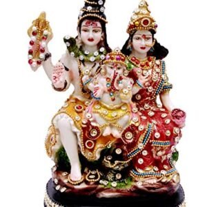 Buji Craft Shiv parivar murti Marble Shiv parivar murti Ganesh Parvati murti Shiv parivar with shivling Shiv Parvati Idol Shiv Parvati murti Shiva Parvati Idol mind1902