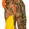 Kheyali Boutique Kalamkari Block Print Yellow Cotton Saree For Women