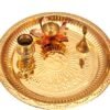 Suninow Puja Thali Set (Set of 4 Piece) | Puja Thali for Navrati | Puja Thali for Durga Pooja | Puja Thali for Diwali Puja