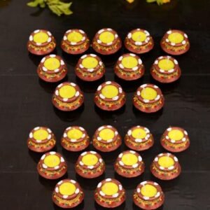 Collectible India 24 Matki Diya for Puja Diwali Decoration Terracotta Clay Diyas Tealight Candles Christmas Xmas Decoration Items for Home (Set of 24)