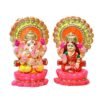 Items Beautiful Design Laxmi Ganesh on Lotus Murti for Diwali Pooja | Laxmi ji ki murti| Ganesh ji ki Murti| Laxmi Ganesh Mitti ki Murti | Diwali Laxmi Ganesh clay murti Pooja Idols-SM17.12.14