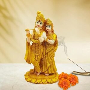 LUKAPLUS Radha Krishna Murti - Statue Decor Gold Idol Decoration Showpiece for Office