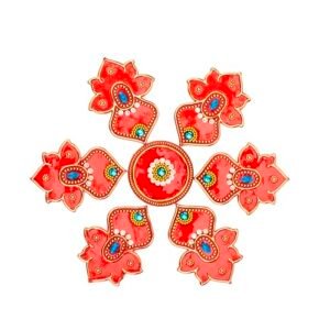 Handicraft Storeroom Presents Handmade Decorative Diwali Rangoli Set (Set of 7 Pieces)