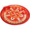 IndianEcraft Handcrafted Decorative Diwali Pooja Thali Set | Puja Thali for Laxmi Poojan Aarti (Multicolored)