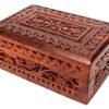 Jk Handicrafts Handmade Wooden Jewellery Box for Women Wood Jewel Organizer Hand Carved with Intricate Carvings Gift Items - 6 inches