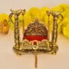 Nirmal Handicraft Gold Metal Handicraft Pooja Jhula | Swing| Palana | Nand Gopal Palana | Hindola for Ladoo Gopal