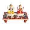 HANDICRAFTS PARADISE Marble Pooja CHOWKI with Resin LAXMI Ganesha HPMR15066