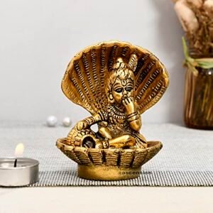 ascension Seep Shell Krishna Metal Gold Plated Laddu Gopal Ji